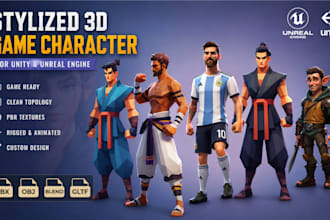 create stylized 3d game character 3d character 3d model for unity unreal engine