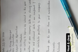 provide custom handwriting services