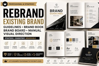 rebrand existing brand guidelines brand board manual brandbook visual direction