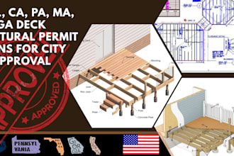 tx, fl, ca, pa, ma, ga deck structural permit plans for city approval