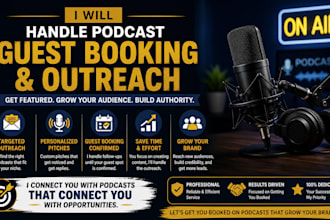 handle podcast guest booking and outreach for your podcast