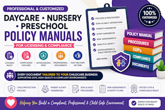 create daycare nursery and preschool policy manuals for licensing and compliance