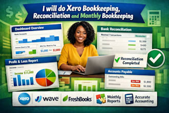 do xero, wave, freshbooks bookkeeping and reconciliations