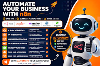 build n8n workflow automation, zapier, make and wordpress