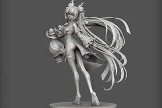 sculp 3d anime figurine, action figure and toy stl for 3d printing