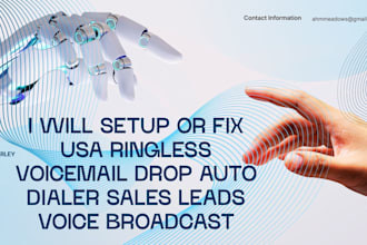 setup or fix USA ringless voicemail drop auto dialer sales leads voice broadcast