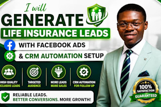 generate life insurance leads with facebook ads and CRM automation setup