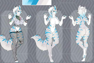 draw furry reference sheet fursona character design reference sheet furry art