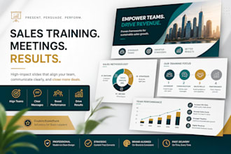 sales training presentation, sales meeting slides, team powerpoint design