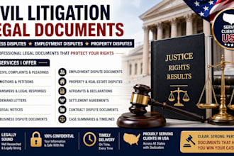 draft civil litigation documents for business, employment, and property disputes