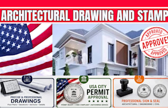 stamp architectural blueprint construction drawings adu garage city permit USA
