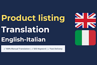 translate and optimize your product listings in italian and english