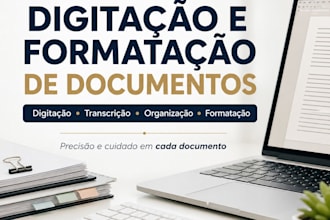 vou fazer digitacao e organizacao de dados