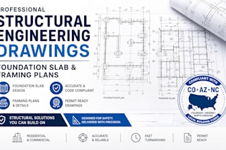 structural engineering drawing for foundation slab, framing plans colorado az nc