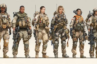 draw army soldier military themed illustration