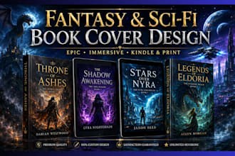 design a fantasy or scifi book cover for kindle and print