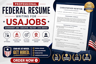 write a professional federal resume for USA jobs and government jobs