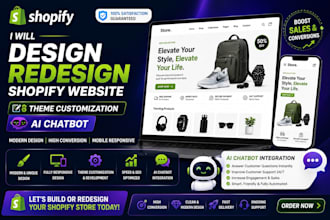 design redesign shopify website theme customization ai chatbot