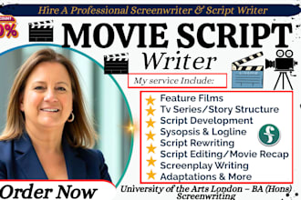 write, edit and proofread movie script, screenplay, screenwriting scriptwriter