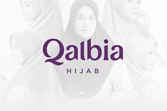 design modern muslimah, hijab and abaya logo