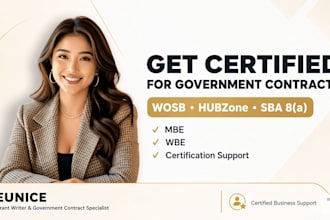 process your wosb, hubzone, sba 8a, mbe, and wbe certification