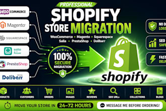 migrate woocommerce magento sqaurespace salla doliwamp 22 prestashop to shopify