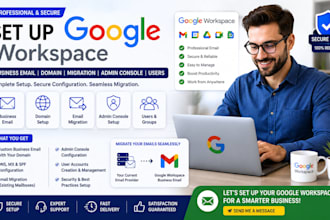 set up google workspace business domain email migration admin console users