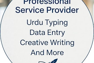do english and urdu typing and data entry