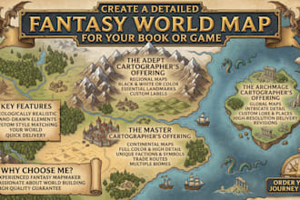 create a detailed fantasy world map for your  book or game