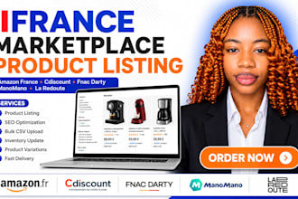 do amazon france cdiscount fnac darty manomano la redoute product listing