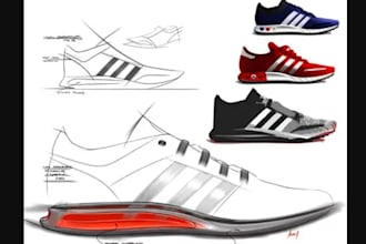 design shoes product in 3d with manufacturer ready detailed tech pack