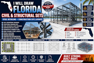 draw florida civil and structural sets steel detailing construction site layouts