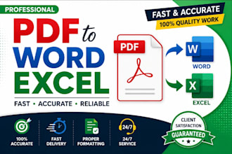 convert PDF to word, excel, or google docs accurately