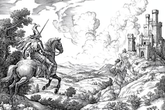 create detailed vintage engraving and etching illustration