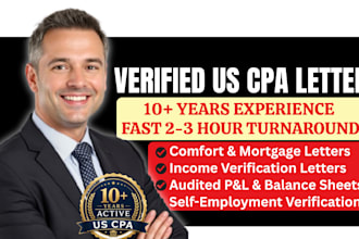 draft US CPA letter, income verification, financial statement, CPA letter