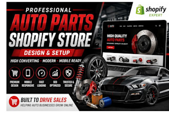 create auto parts shopify store, automotive ecommerce website design