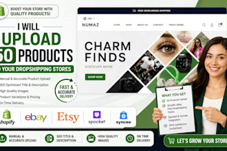 upload add 50 products to shopify ebay etsy dropshipping stores spocket syncee