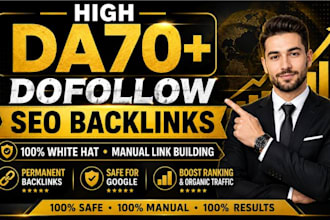 build USA da 70 dofollow SEO backlinks with manual link building