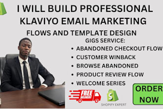 build professional klaviyo email marketing flows and template design