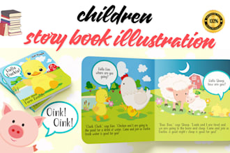 illustrate children story book, kids picture book and book cover