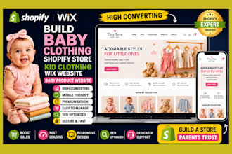 build baby clothing shopify store kid clothing wix website baby product website