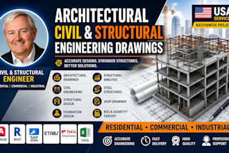 design architect, civil and structural engineering drawing in texas california
