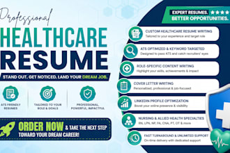 create a professional healthcare resume and ats medical CV