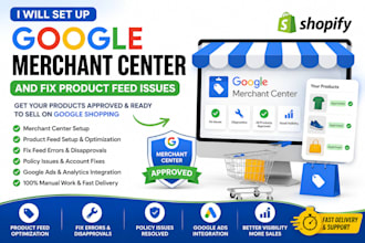 set up google merchant center and fix product feed issues