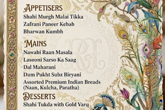 design luxury wedding menu cards
