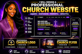 design a professional church website, ministry website, and christian website