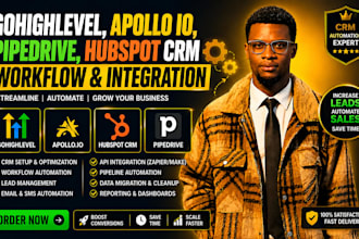 automate gohighlevel, apollo io, pipedrive, hubspot CRM workflow and integration