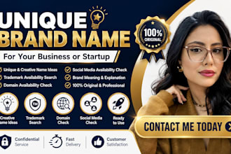 create a unique brand name for you with trademark and domain availability check