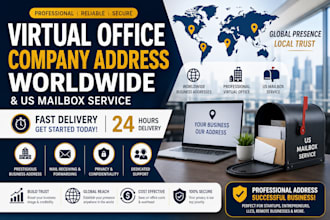 provide virtual office, company address worldwide, and US mailbox