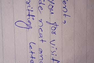 write a professional handwritten letter, note, or message